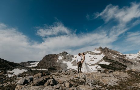 Beautiful rocky mountain as background for wedding