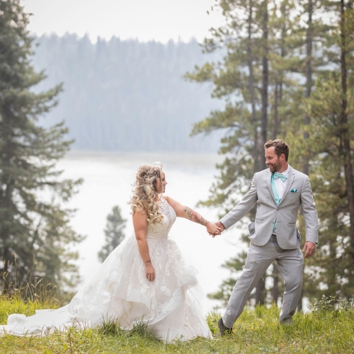 Wedding Couple at Goldeye Centre Nordegg Alberta